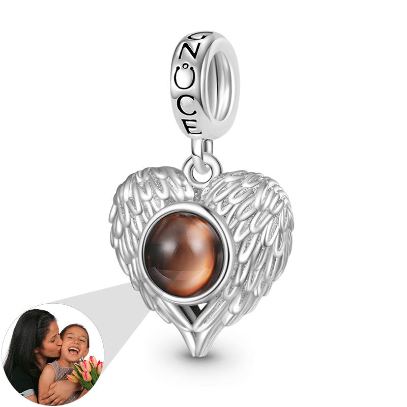 Gnoce Projection Heart Personalized Photo Pendant Dangle Charm_1