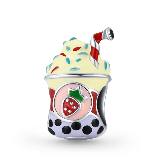 Sweet Ice Cream Milk Tea Charm Bead 925 Sterling Silver with Colorful Enamels_1