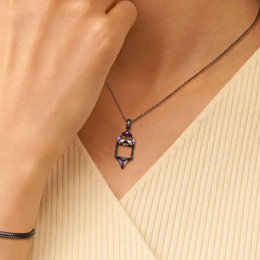 Gnoce Sexy Black Pink Butterfly Underwear Pendant Dangle Charm_5