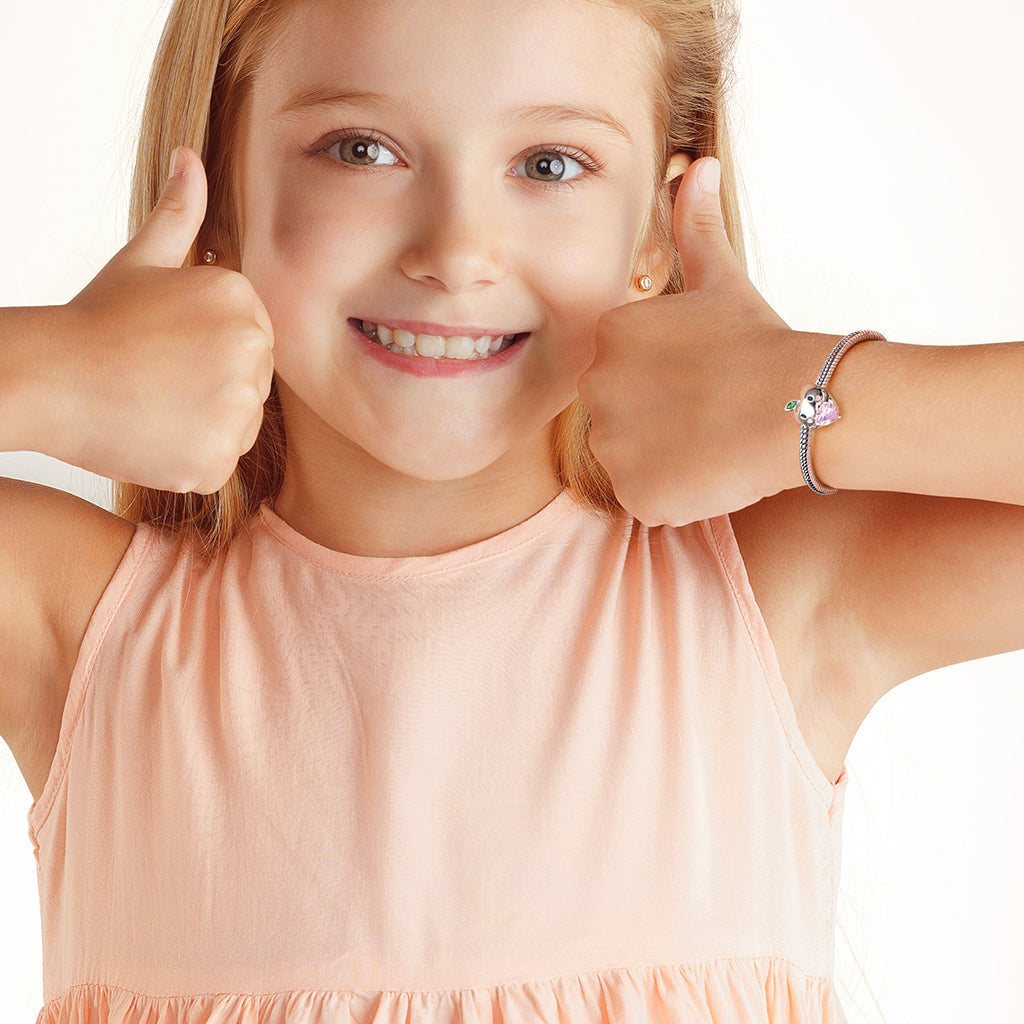 Gnoce Fruit Peach Embraces Heart Gem Charm_4