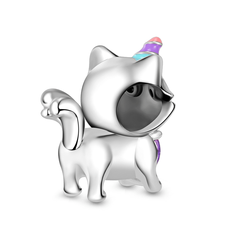 Gnoce Unicorn Cat Embraces Heart Gem Charm_2