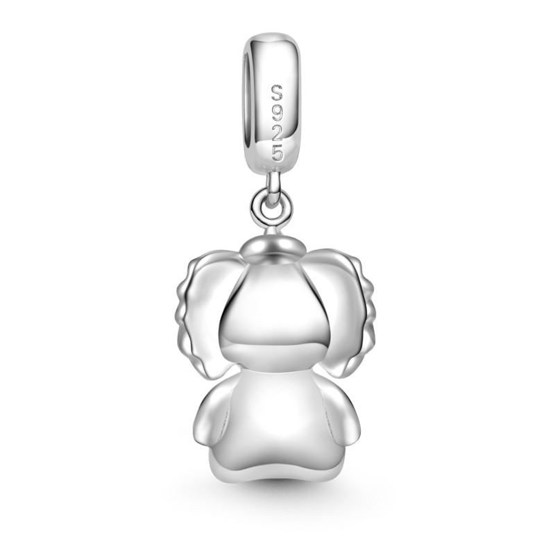 Gnoce Elephant Embraces Heart Gem Pendant Dangle Charm_2