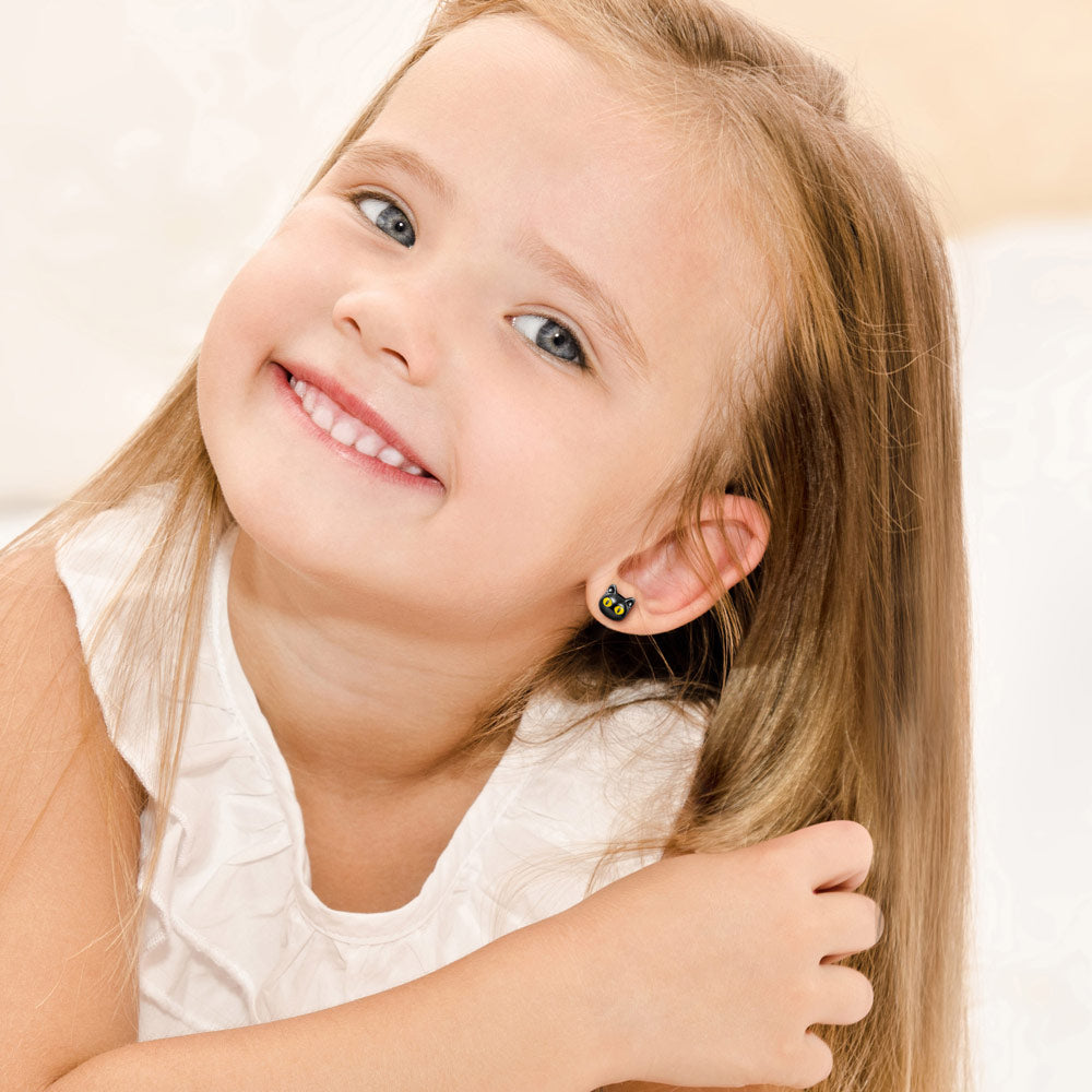 Gnoce Black Cat Stud Earrings_3