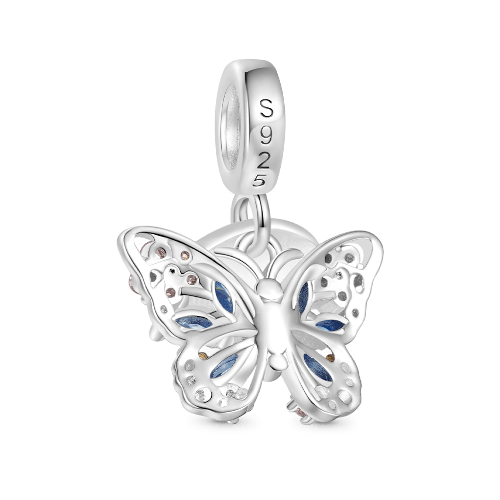 Gnoce Engravable Disc Butterfly Pendant Dangle Charm_3