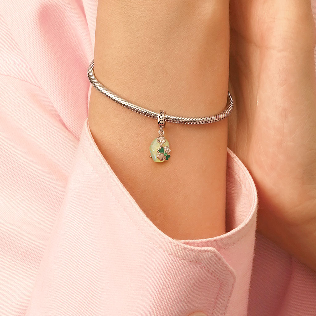 Gnoce Green Four-leaf Clover Pendant Dangle Charm_6