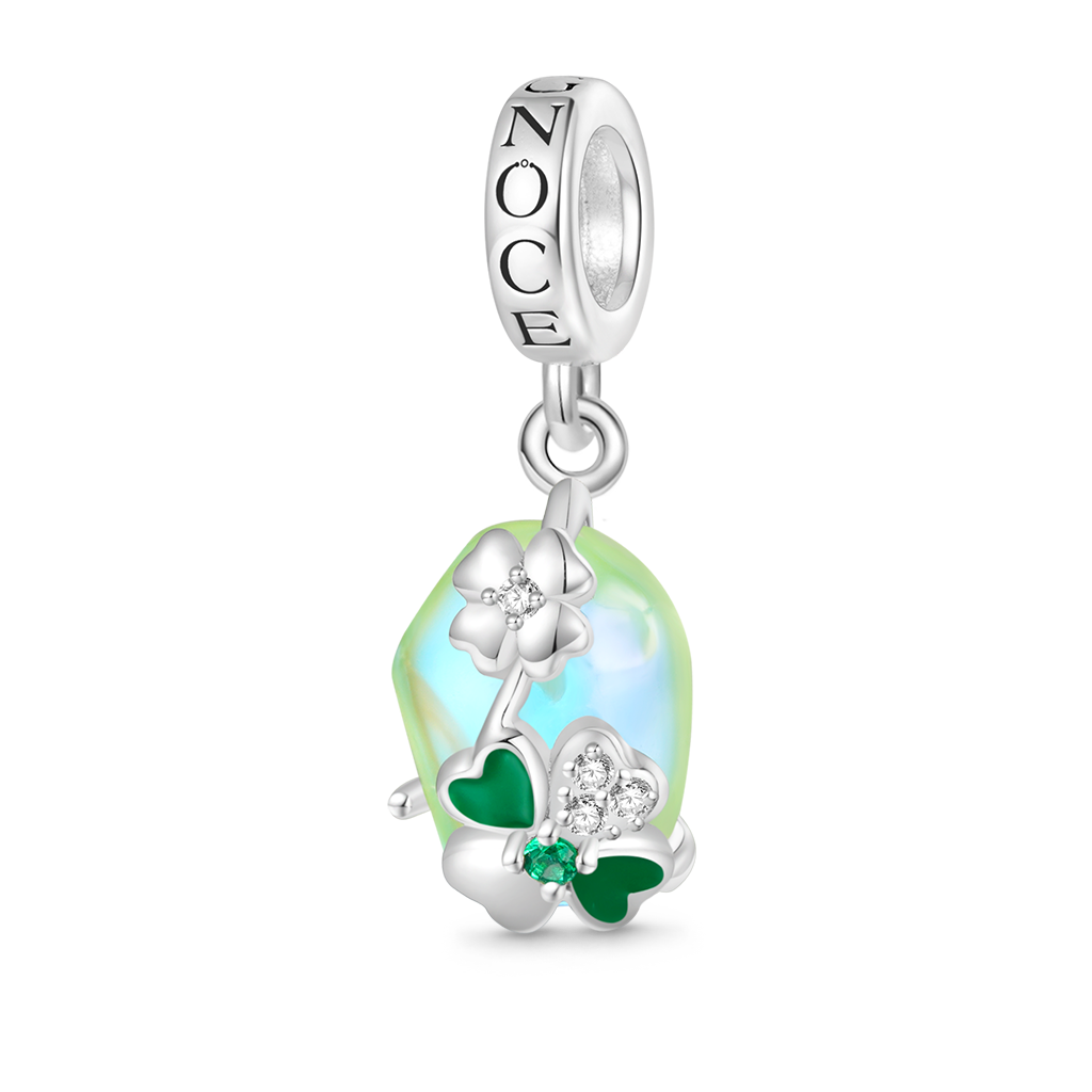 Gnoce Green Four-leaf Clover Pendant Dangle Charm_1