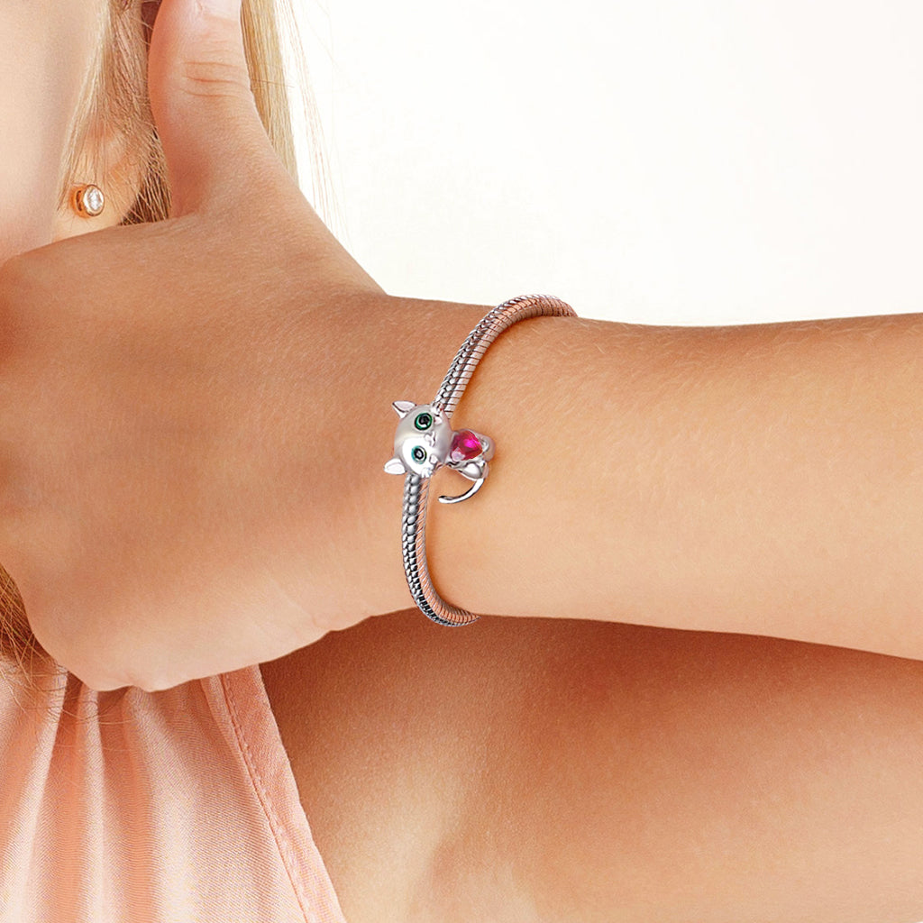 Gnoce Cat  Embraces Heart Gem Charm_5