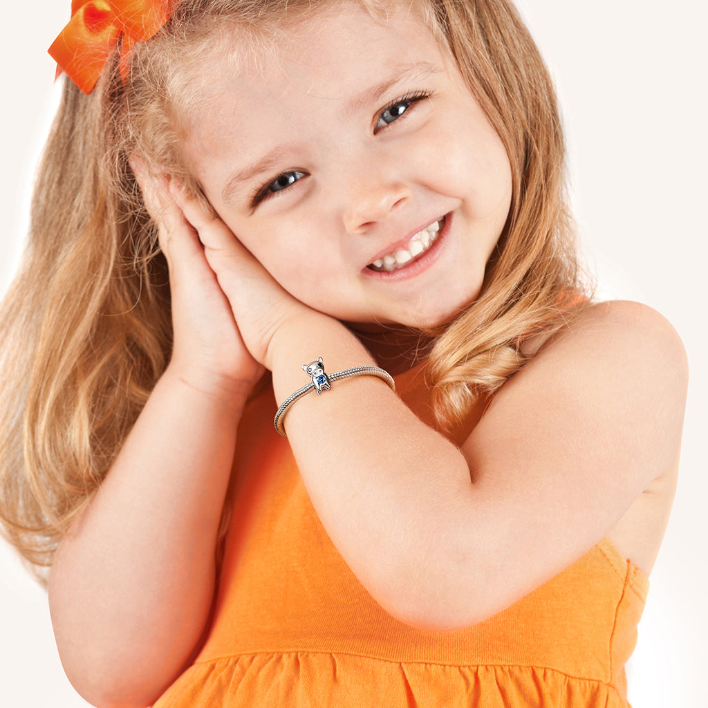 Gnoce Chinese Zodiac Pig Embraces Heart Gem Charm_4