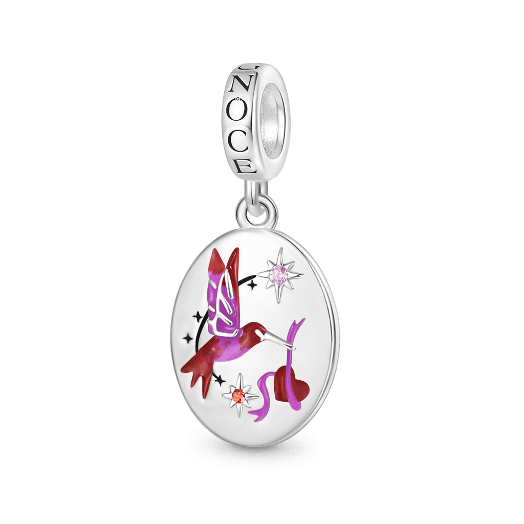 Gnoce Engravable Vintage Hand-Painted Bird Pendant Dangle Charm_2