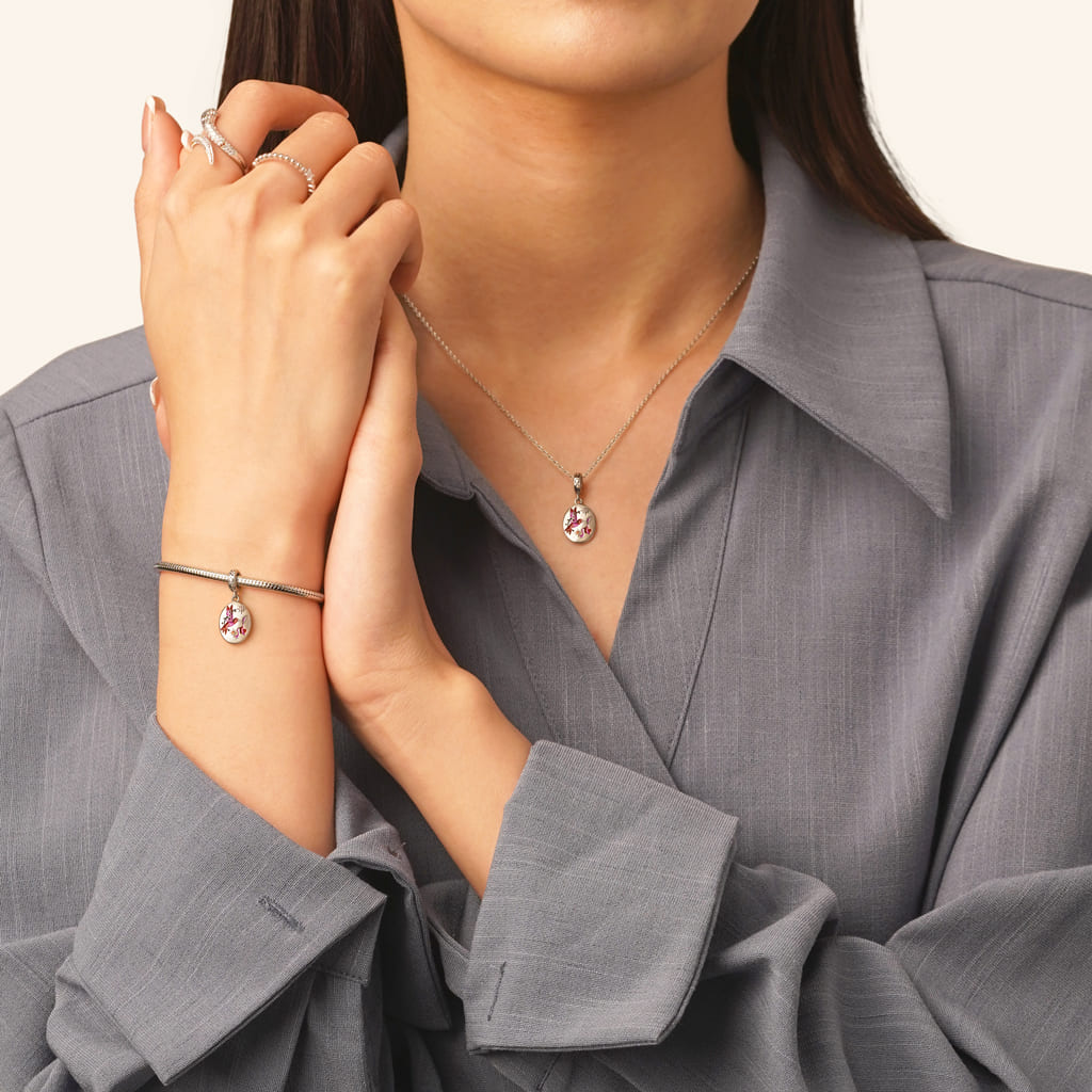 Gnoce Engravable Vintage Hand-Painted Bird Pendant Dangle Charm_5