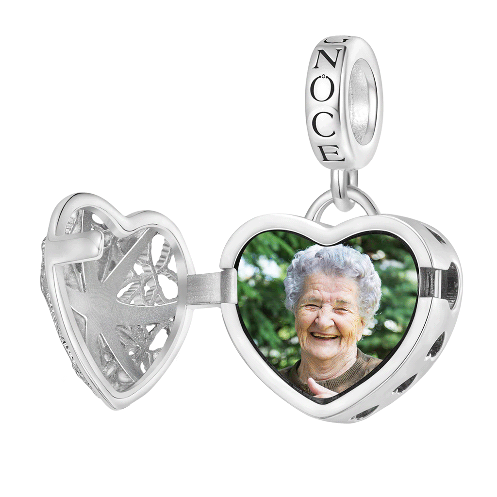 Gnoce Personalized Photo Hollow Heart Starfish Pendant Dangle Charm_1