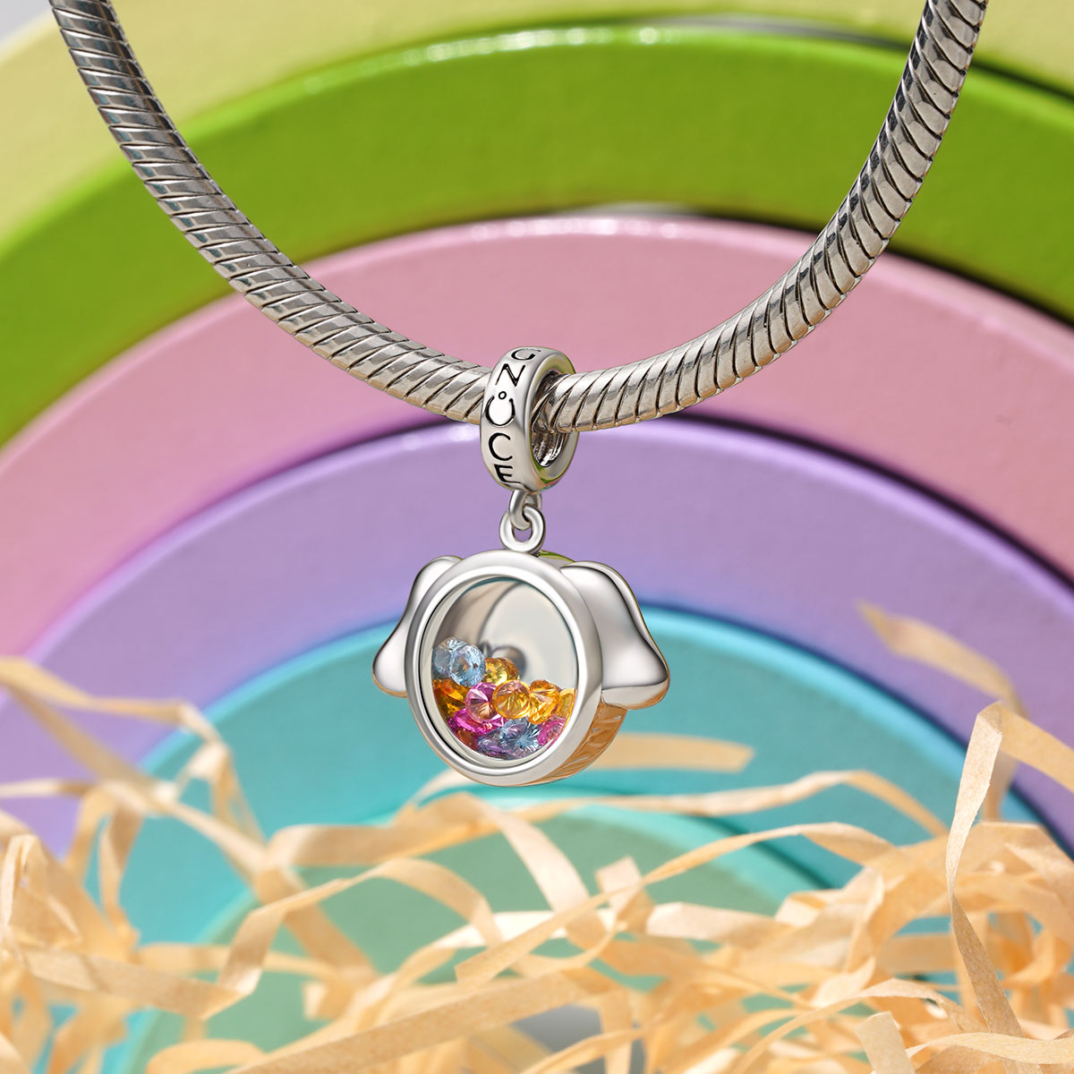 Gnoce Dog Lover Engravable Heart Pendant Dangle Charm_2