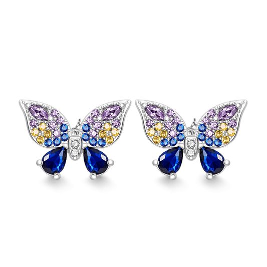 Gnoce Sparkling Butterfly Stud Earrings_1