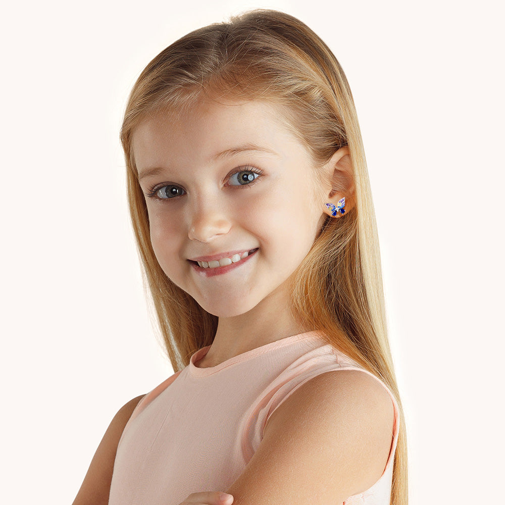 Gnoce Sparkling Butterfly Stud Earrings_3