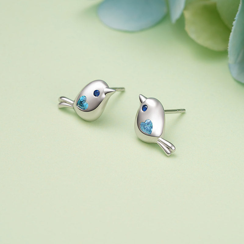 Gnoce Sparkling Bird Stud Earrings_2