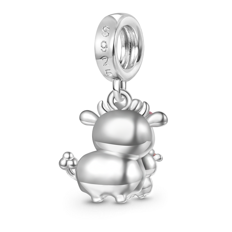 Gnoce Embrace Love Cow & Baby Pendant Dangle Charm_2