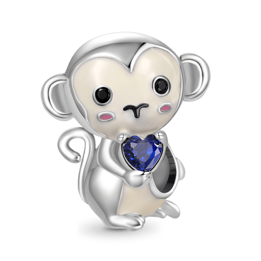 Gnoce Chinese Zodiac Monkey Embraces Heart Gem Charm_1