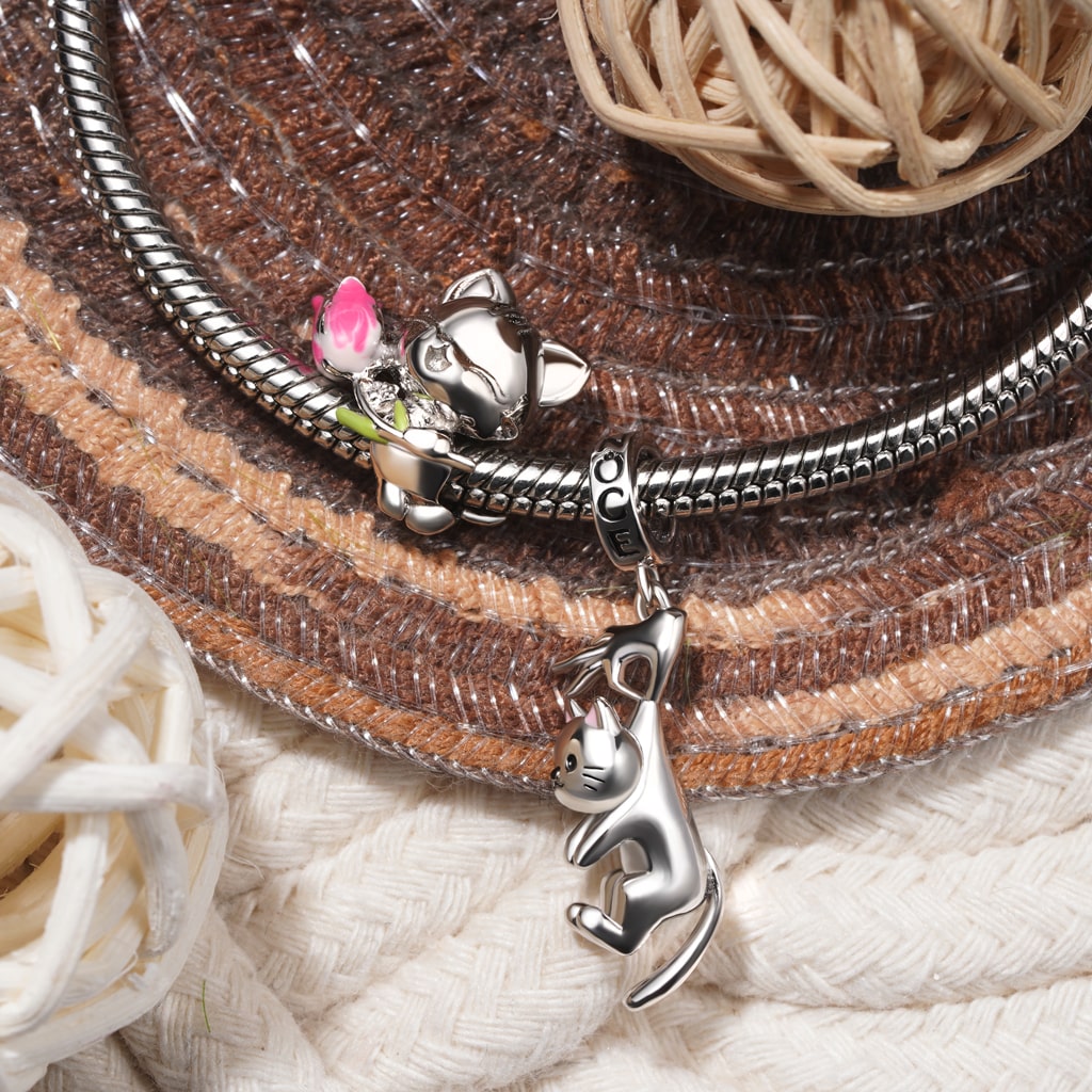 Gnoce Cute Cat Pendant Dangle Charm_3