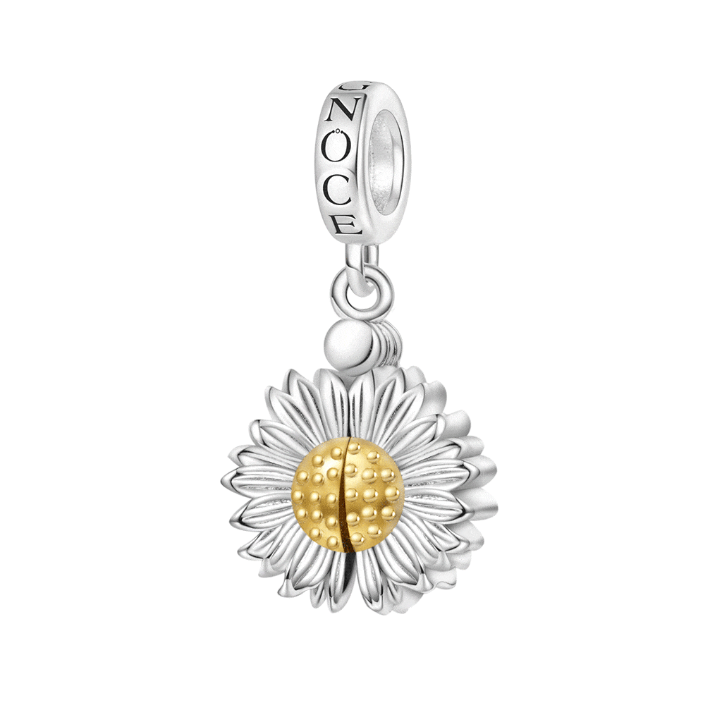 Gnoce Openable Sunflower Engravable Pendant Dangle Charm_1
