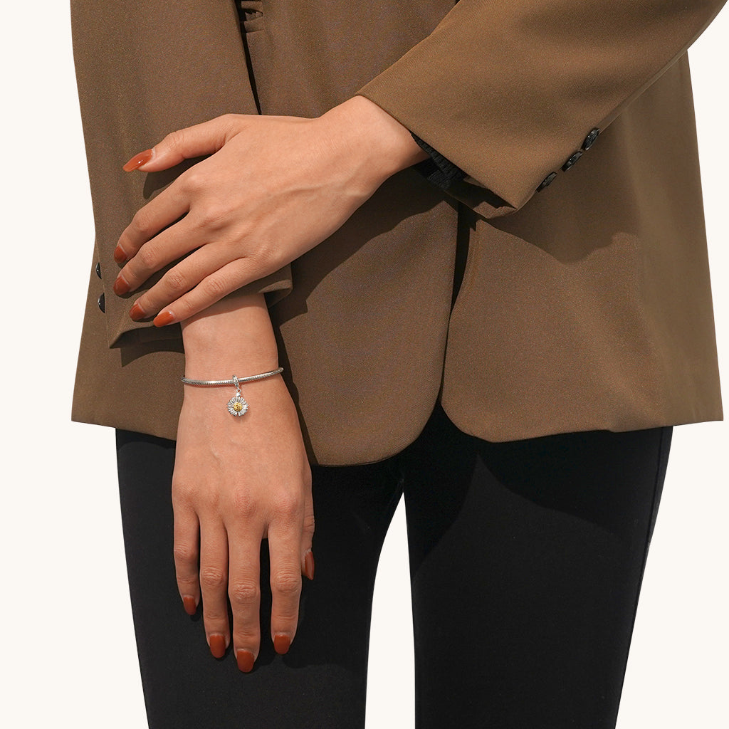 Gnoce Openable Sunflower Engravable Pendant Dangle Charm_6