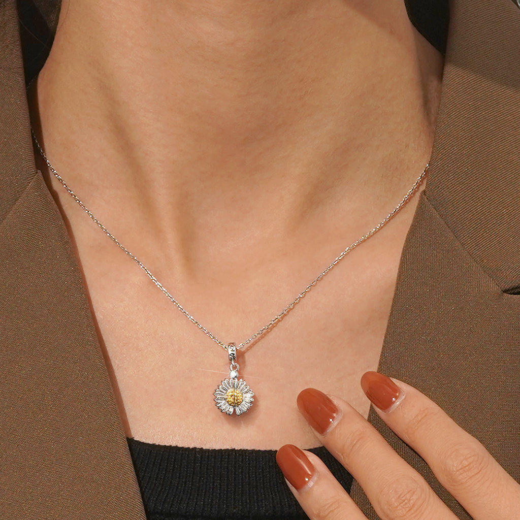 Gnoce Openable Sunflower Engravable Pendant Dangle Charm_5