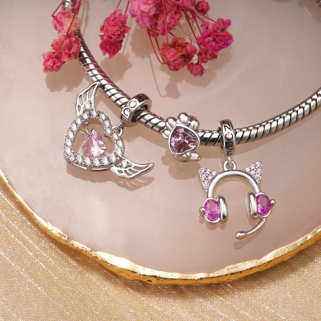 Gnoce Engravable Birthstone Pet Paw Charm_4