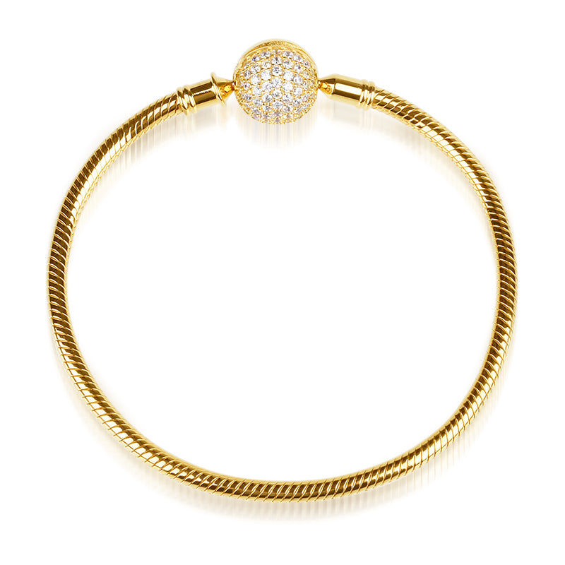 Gnoce Crystal Round Shape Clasp Bracelet 18K Gold Plated_2