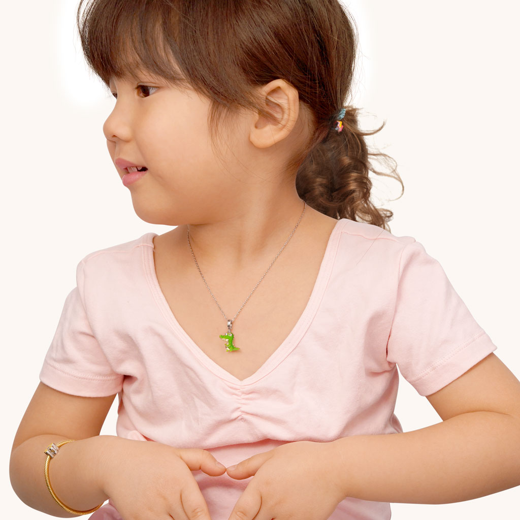 Gnoce Green Crocodile Necklace_3