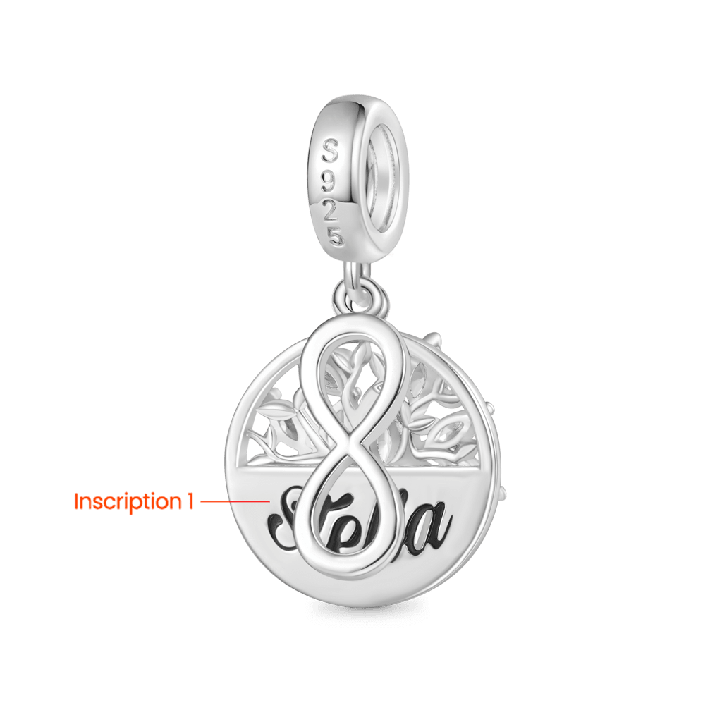 Gnoce Engravable Tree of Life Infinity Symbol Pendant Dangle Charm_2
