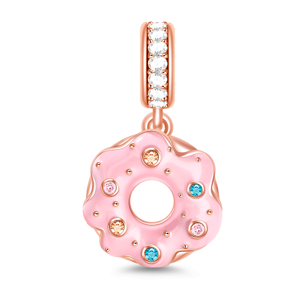 Gnoce "Everything's Gonna Be Alright" S925 Sterling Silver 18K Rose Gold Plated Donut Pendant Charm_1