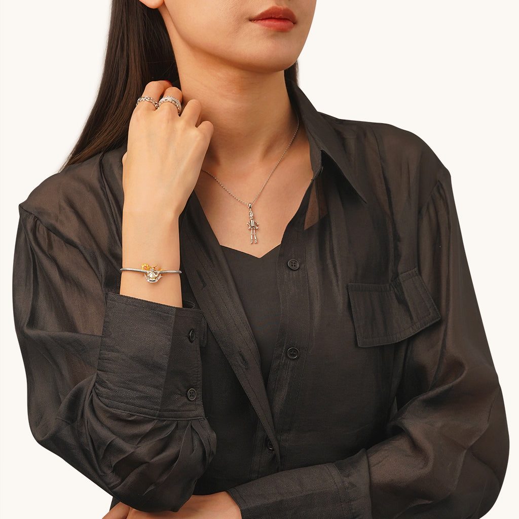 Gnoce The Wonderful Wizard of Oz Clever Brain Scarecrow Sunflower Charm_4