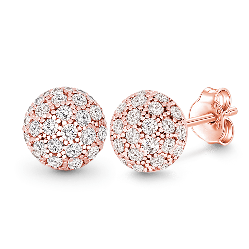 Gnoce "Someone Like You" Sterling Silver Basic Stud Earring 18k Rose Gold Plated_3