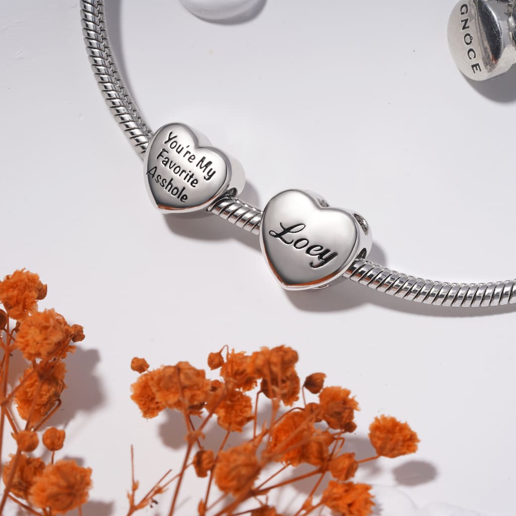 Gnoce "You're My Favorite Asshole" Heart Engravable Charm_4