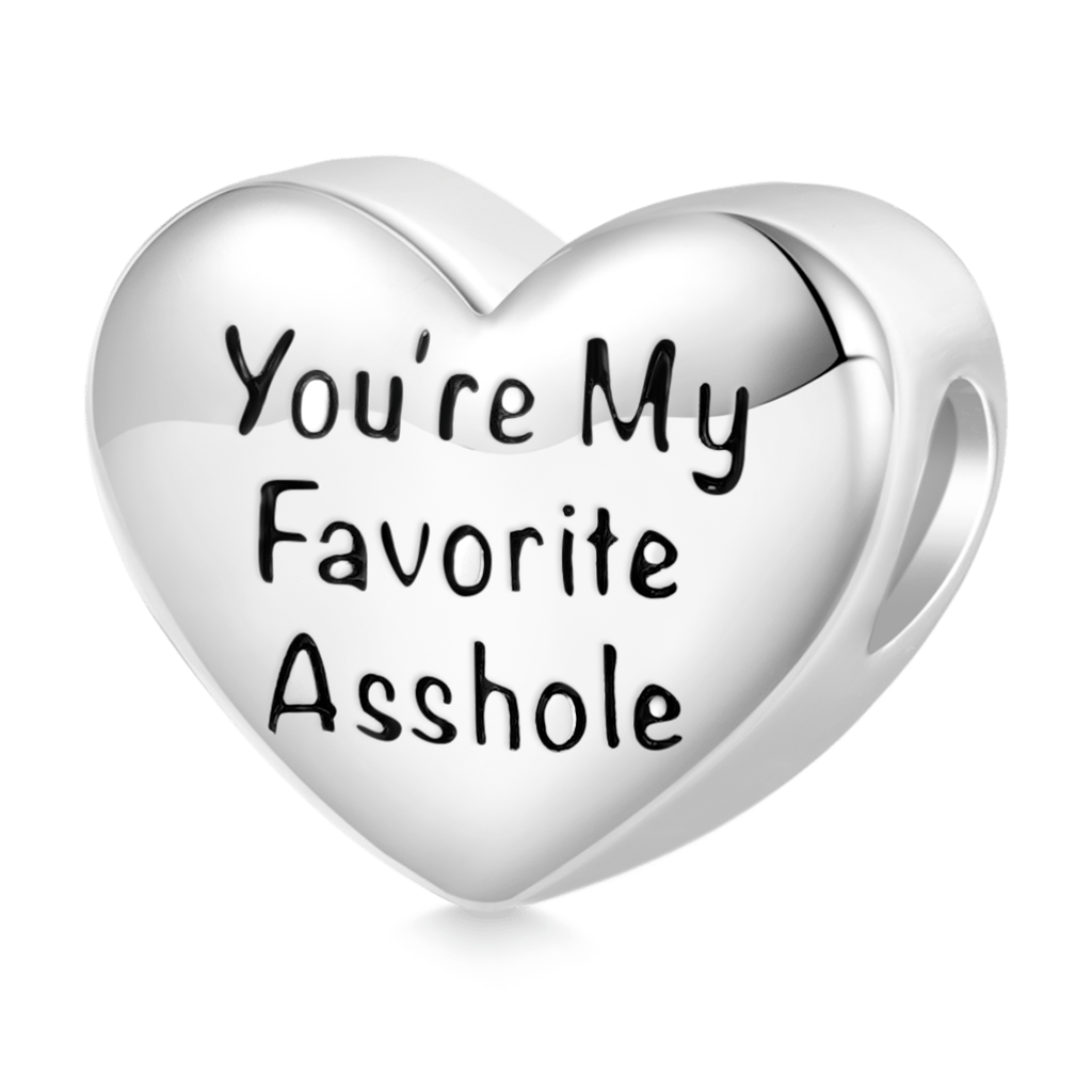 Gnoce "You're My Favorite Asshole" Heart Engravable Charm_2