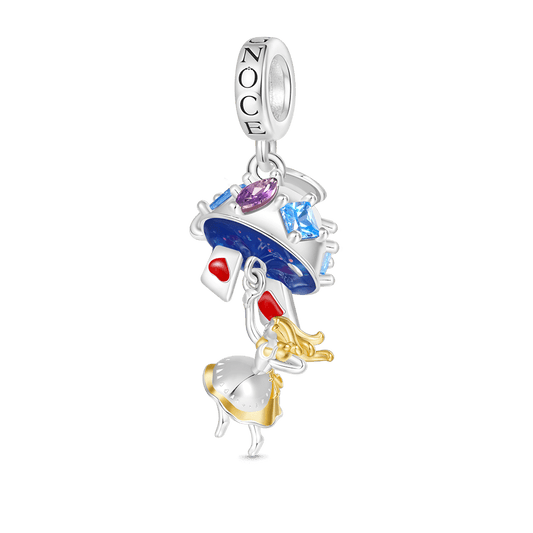 Gnoce Alice Teacup Playing Cards Pendant Dangle Charm_1