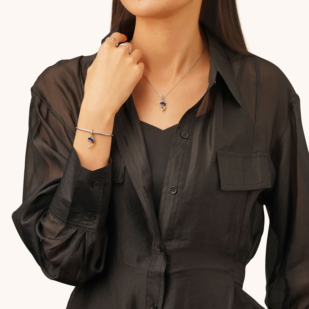 Gnoce Alice Teacup Playing Cards Pendant Dangle Charm_4