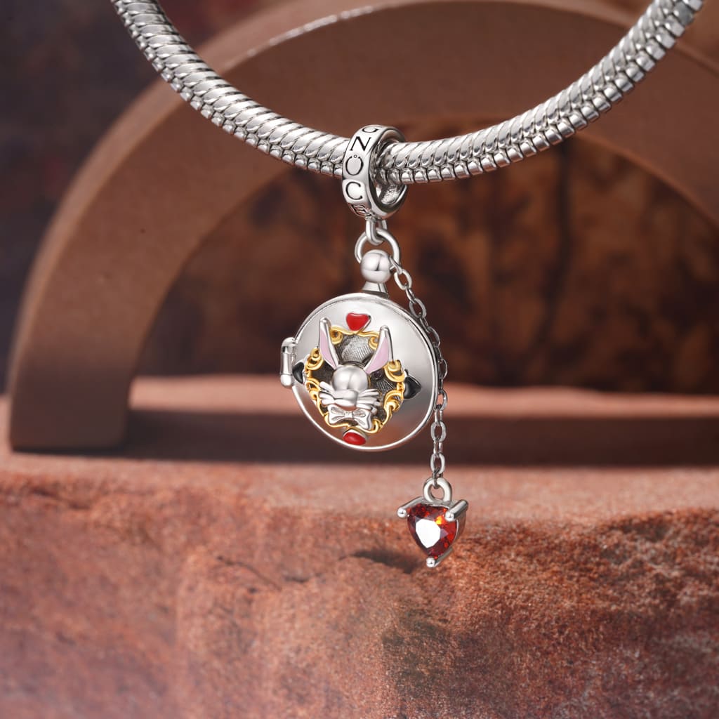 Gnoce Pocket Watch Rabbit Ears Pendant Dangle Charm_4