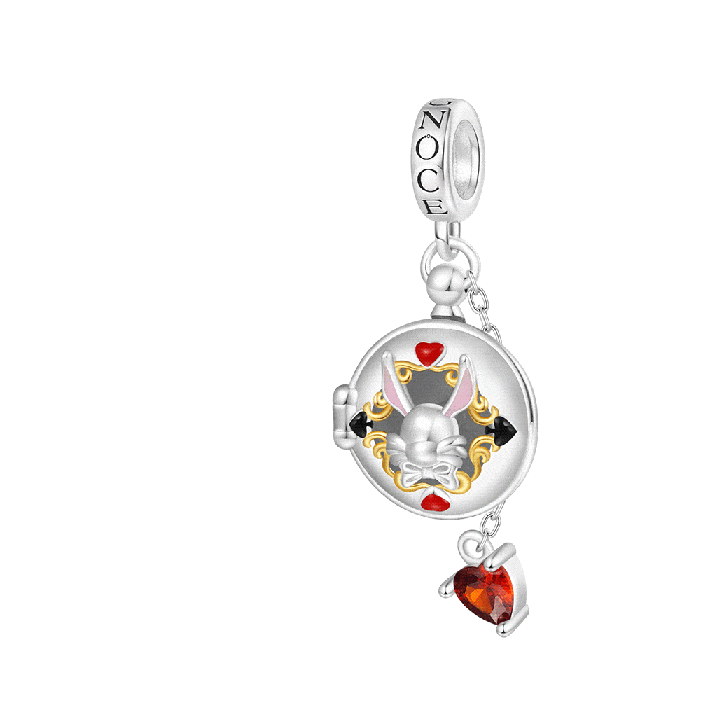 Gnoce Pocket Watch Rabbit Ears Pendant Dangle Charm_1