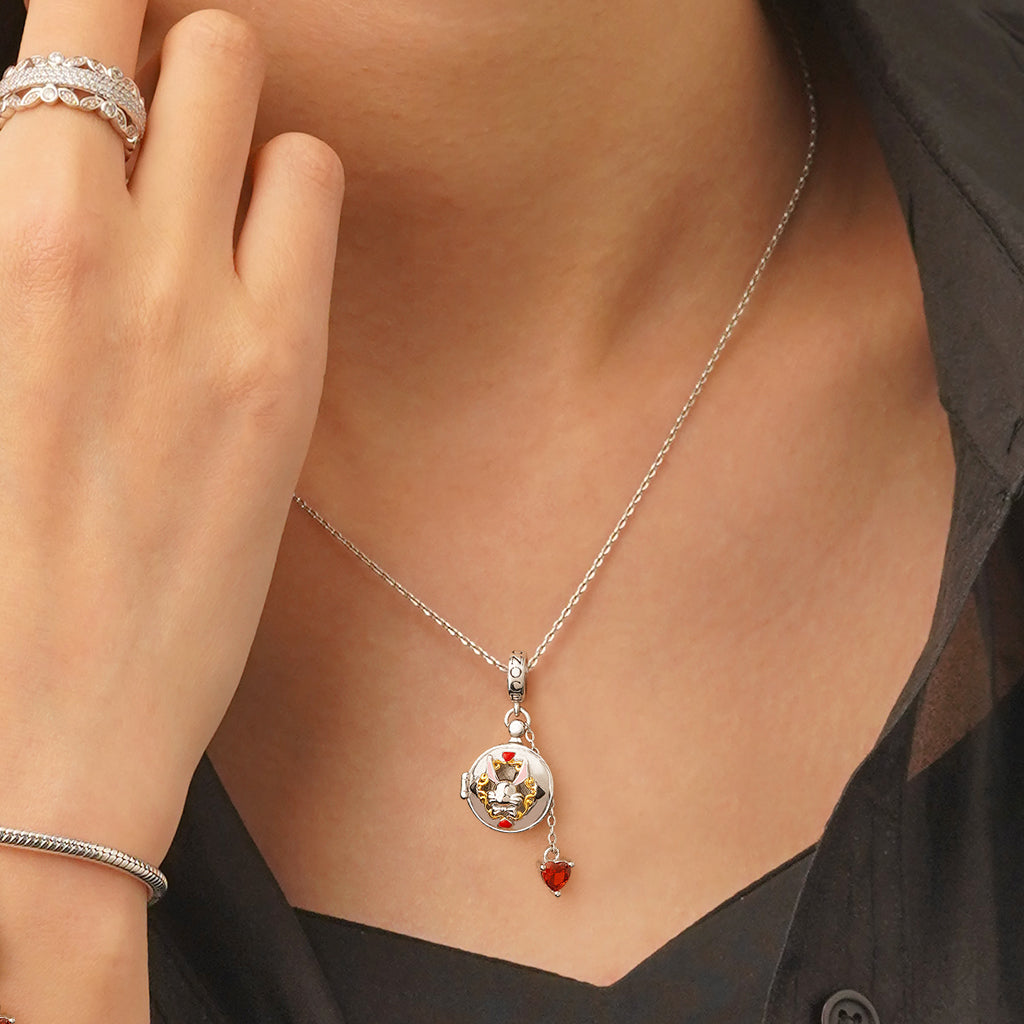 Gnoce Pocket Watch Rabbit Ears Pendant Dangle Charm_6