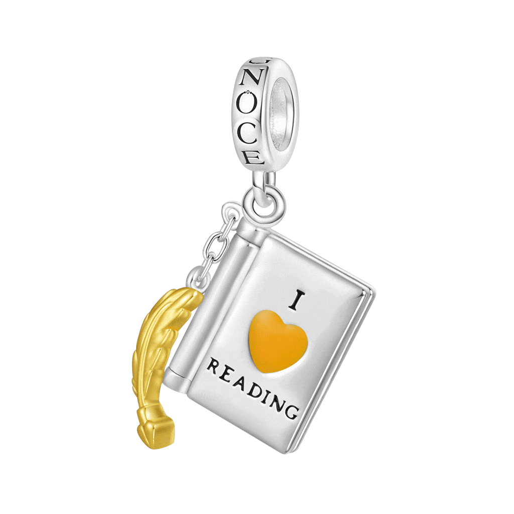 Gnoce “I lOVE READING" Openable Book Pendant Dangle Charm_1