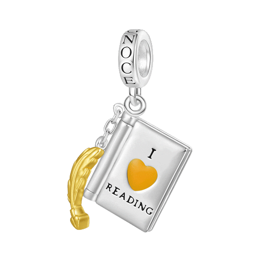 Gnoce “I lOVE READING" Openable Book Pendant Dangle Charm_1