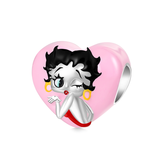 Gnoce Pink Heart Classy Betty Boop Charm_1