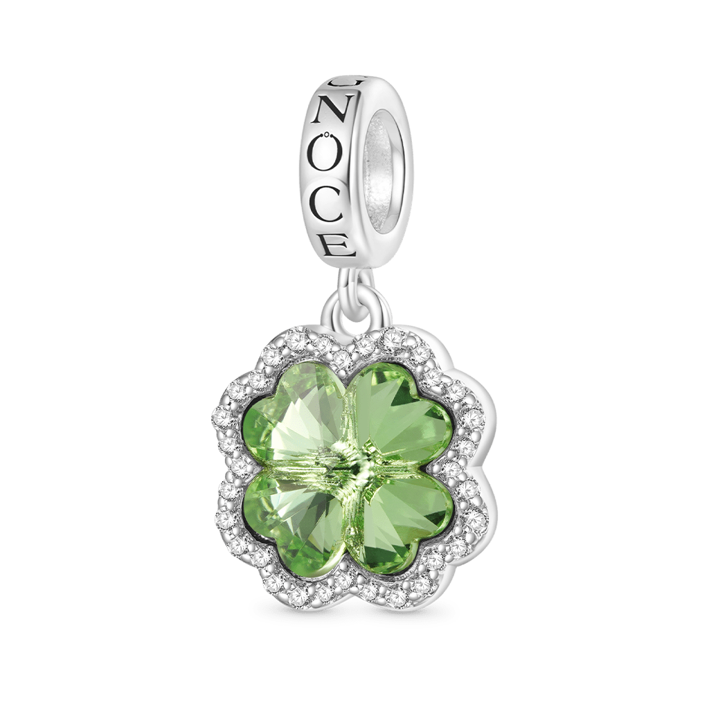 Gnoce Lucky Green Four-leaf Clover Pendant Dangle Charm_1