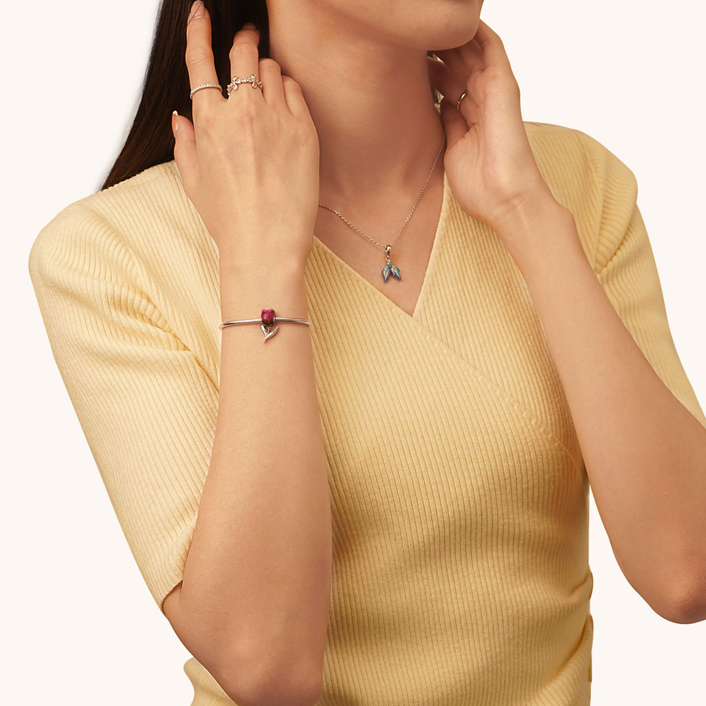 Gnoce Black Tulip Flower Charm_4