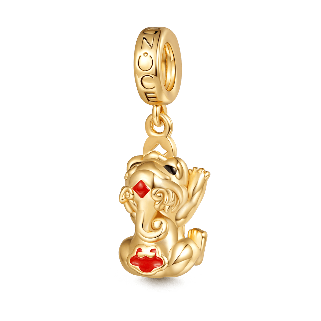 Gnoce 18K Gold Plated Wealth Pixiu Pendant Dangle Charm_1