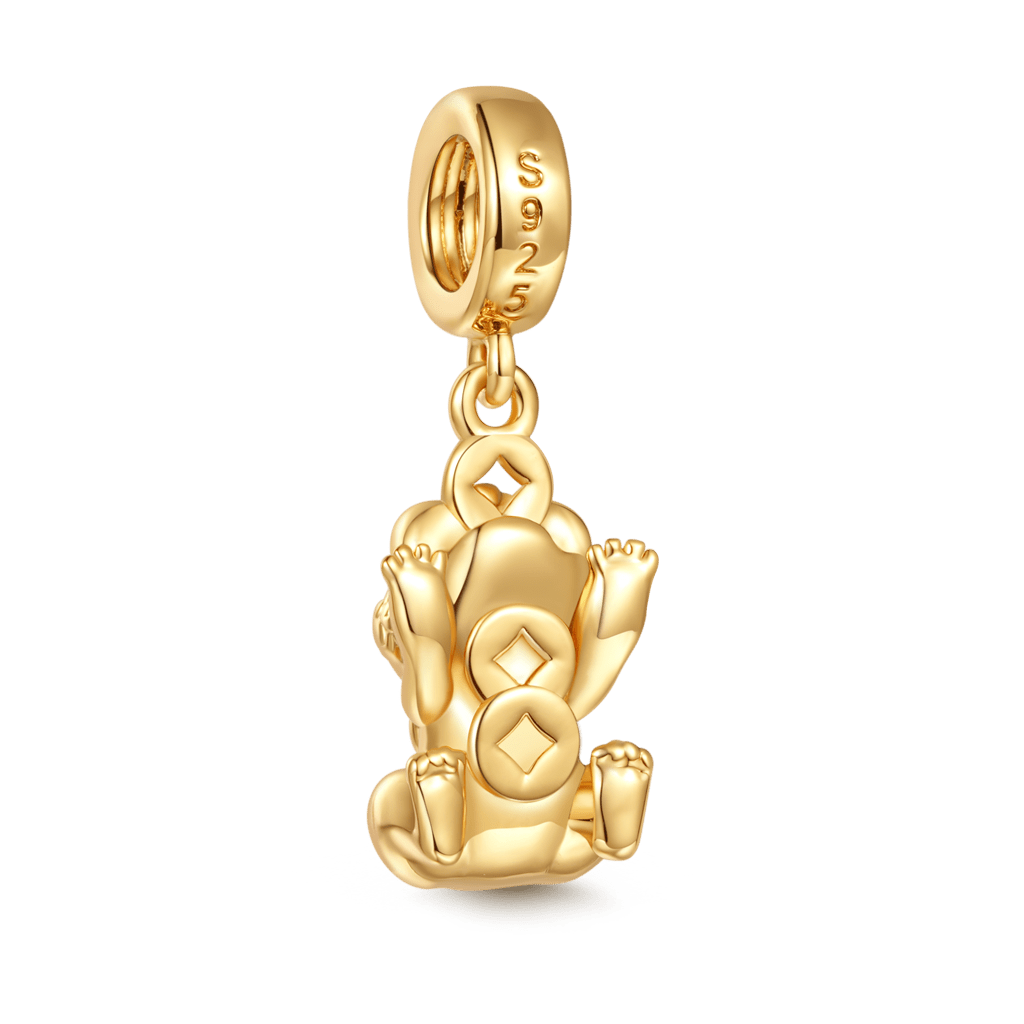 Gnoce 18K Gold Plated Wealth Pixiu Pendant Dangle Charm_2