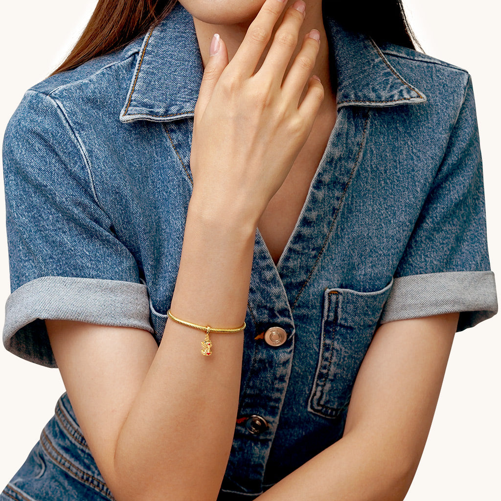 Gnoce 18K Gold Plated Wealth Pixiu Pendant Dangle Charm_5