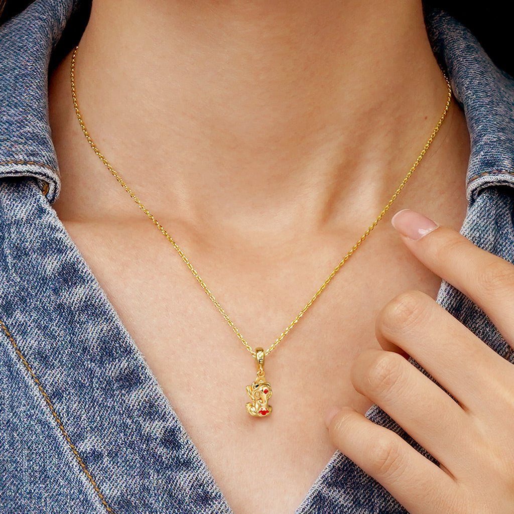 Gnoce 18K Gold Plated Wealth Pixiu Pendant Dangle Charm_4