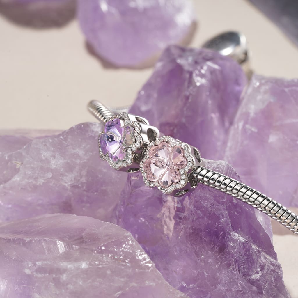 Gnoce Lucky Purple Four-leaf Clover Charm_3