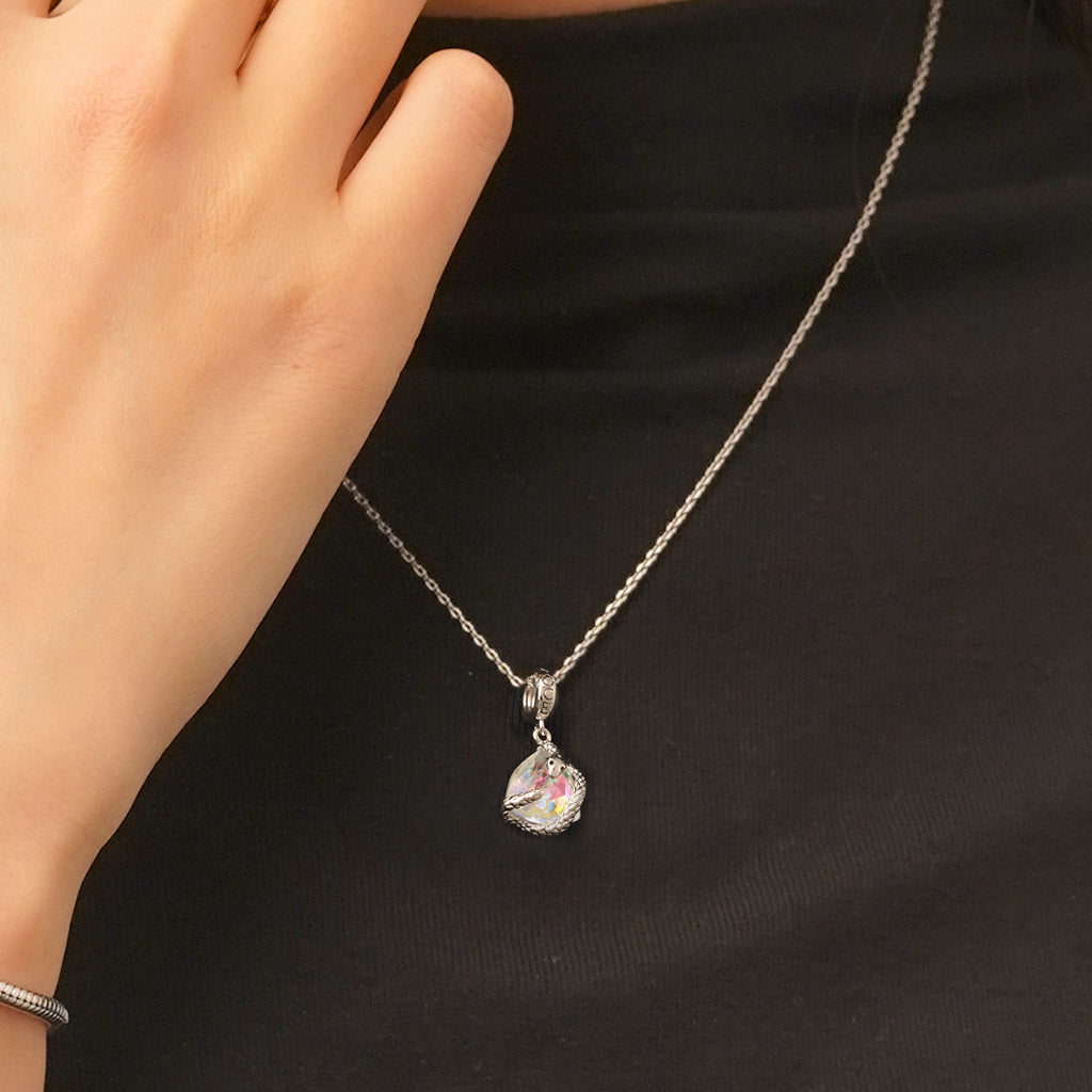 Gnoce Snake Wrapped Pendant Dangle Charm_5